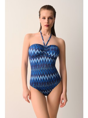 Suwen Wave Boyundan Bağlamalı Straplez Mayo