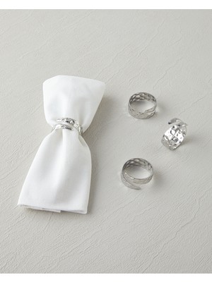 English Home Gentle Metal 4'lü Peçete Halkası 4x2 cm Silver