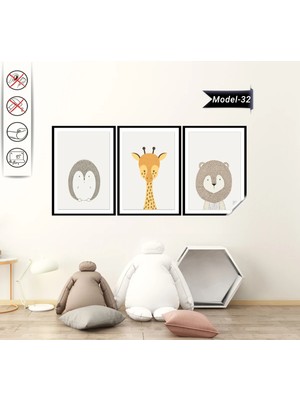 Akıllı Kağıt Statik Tutunma Özellikli Tablo - Poster Çocuk Odası (Model- 32)