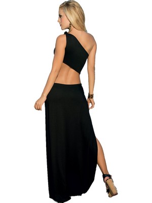 Esranın Dünyası TP100916 Derin Yırtmaçlı Uzun Elbise