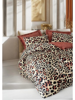 Esranın Dünyası Leoluxe Kiremit Saten Nev Takımı Çift Kişilik