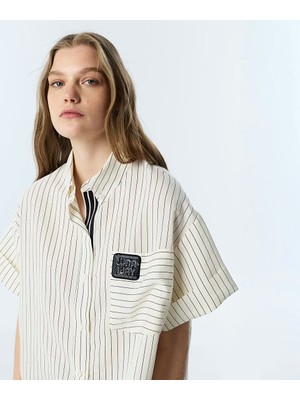 Twist Çizgi Desen Patch'li Gömlek TS1260025276AB1