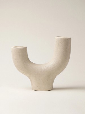 Bloom Dokulu Seramik Vazo (24 x 21 Cm)