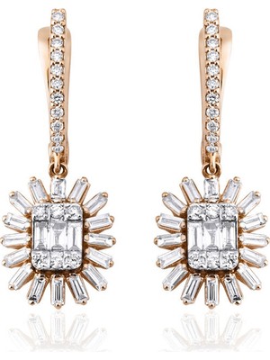 Makdis Pırlanta 0.80 Karat Baget Pırlanta Küpe