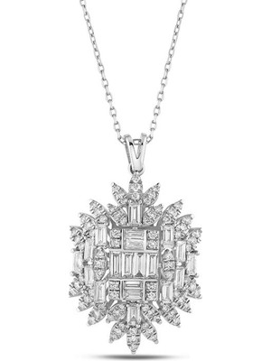 Makdis Pırlanta 1.70 Karat Baget Pırlanta Kolye