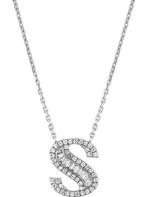 Makdis Pırlanta S Harf Pırlanta Kolye