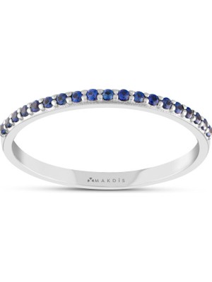 Makdis Pırlanta 0.10 Karat Safir Yarımtur Pırlanta Yüzük