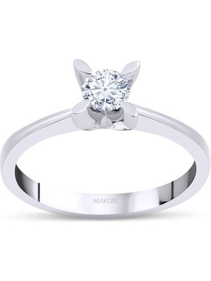Makdis Pırlanta 0.25 Karat Hrd Sertifikalı Tektaş Pırlanta Yüzük