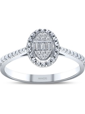 Makdis Pırlanta 0.05 Karat Baget Pırlanta Yüzük