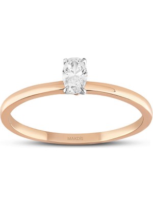 Makdis Pırlanta 0.20 Karat Oval Tektaş Pırlanta Yüzük