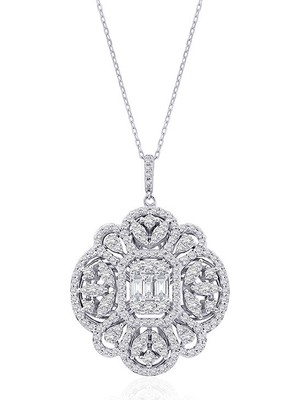 Makdis Pırlanta 2.05 Karat Baget Pırlanta Kolye