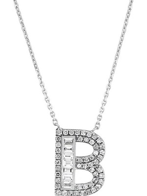 Makdis Pırlanta B Harf Pırlanta Kolye