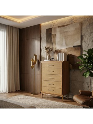 Rosaline Hazeranlı Uzun Ahşap Şifonyer