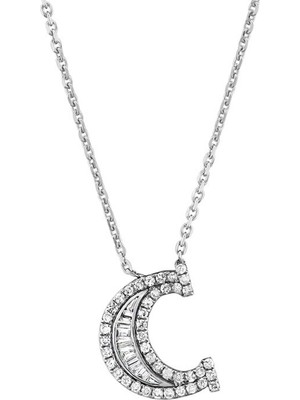 Makdis Pırlanta C Harf Pırlanta Kolye