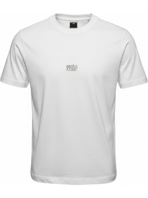 Jack & Jones Jack&jones Breeze Front Print Crew Neck Erkek Beyaz Tişört