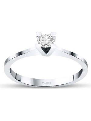 Makdis Pırlanta 0.10 Karat Hrd Sertifikalı Tektaş Pırlanta Yüzük