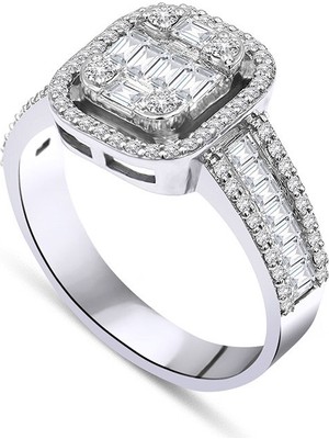 Makdis Pırlanta 1.00 Karat Baget Pırlanta Yüzük