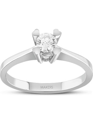 Makdis Pırlanta 0.30 Karat Kalp Tektaş Pırlanta Yüzük
