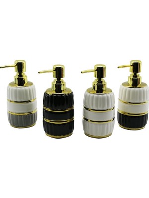 Marsilyan Şişe Gold Kapak - Boğum Seramik Sıvı Sabunluk 6X11CM (K95)