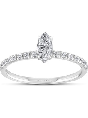 Makdis Pırlanta 0.35 Karat Markiz Tektaş Pırlanta Yüzük