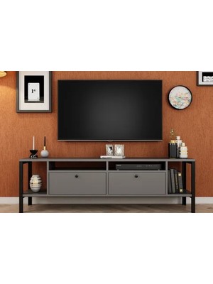 Vivense Alaluna Metal Ayaklı Tv Ünitesi, Antrasit, 160 cm