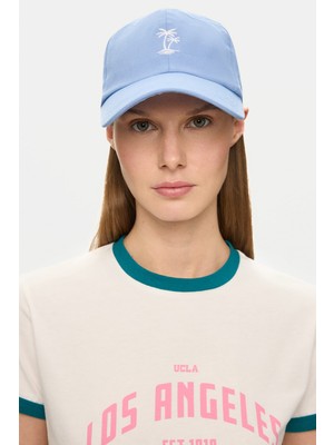Anıston Gök Mavi Baseball Cap Nakışlı - Unisex Şapka