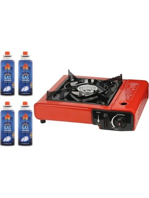 Onetick Fischer Tekli Portatif Çantalı Kamp ve Piknik Ocağı Stop Emniyetli 4 Adet 227 Kartuş Hediyeli