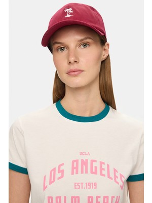 Anıston Bordo Baseball Cap Nakışlı - Unisex Şapka