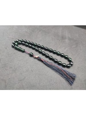 İskeçe Tesbih Ebu Zeyn Usta Eseri̇ Imzalı 12 Kat Ipe Di̇zi̇li̇ Eski̇ Usul Sıkma Kehri̇bar