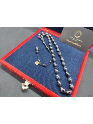 İskeçe Tesbih Vıp Kutulu Hali̇l Hi̇lmi̇ Usta Eseri̇ 925 Ayar Gümüş Çakımlı Çeşmi̇ Bülbül Model Kuka