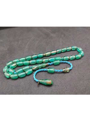 İskeçe Tesbih Junai̇d Hasan Usta Eseri̇ Kat Kat Ipe Di̇zi̇li̇ Eski̇ Usul Çalışılma Ateş-I Kehri̇bar