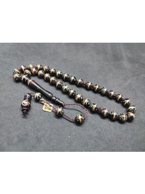 İskeçe Tesbih Hali̇l Hi̇lmi̇ Usta Eseri̇ Malahi̇t Işlemeli̇ Bakır Sarmal Kuka