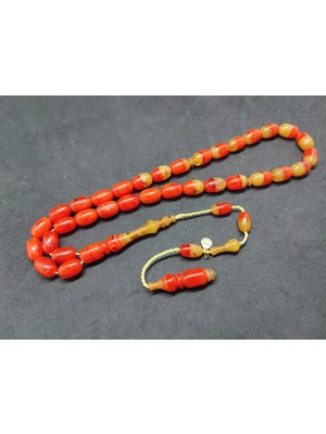 İskeçe Tesbih Ayhan Turan Usta Eseri̇ Ful Hare Ful Damar Eski̇ 0.6 mm Deli̇m Sıkma Kehri̇bar