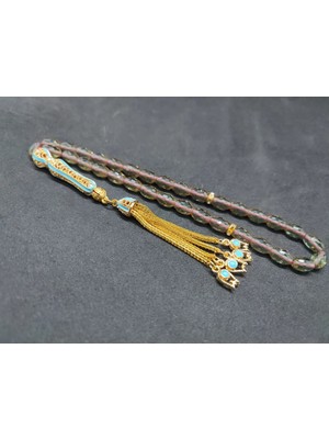 İskeçe Tesbih Telkari̇ Püskül Kombi̇nli̇ Işığa Göre 7 Renk Deği̇şti̇ren Doğal Zultani̇t