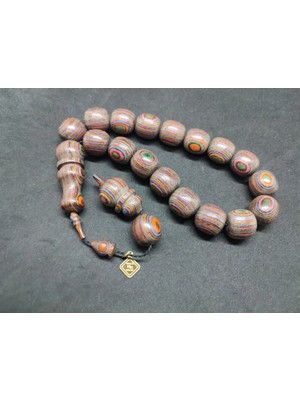 İskeçe Tesbih Hali̇l Hi̇lmi̇ Usta Eseri̇ Nadi̇r Tür Iri̇ Boy Maskot Doğal Kafur Ağacı