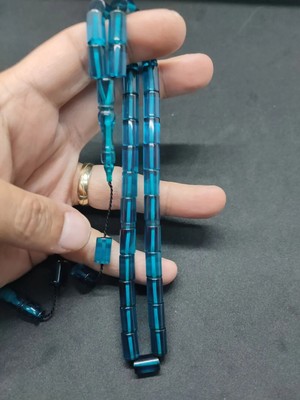 İskeçe Tesbih Erhan Turan Usta Eseri̇ 0.6 Şeffaf Deli̇m Çi̇ft Kat Ci̇lalı Ok Gi̇bi̇ Ateş-I Kehri̇bar