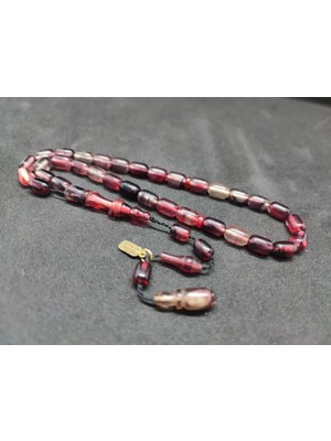 İskeçe Tesbih Uğur Şener Usta Eseri̇ Imame Halkalı Çi̇ft Kat Ci̇lalı Ateş-I Kehri̇bar