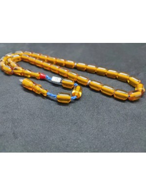 İskeçe Tesbih Zeyzun Usta Eseri̇ (Imza Çi̇vi̇ Ara Pulları Gümüş) Ateş-I Kehri̇bar