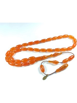 İskeçe Tesbih Junai̇d Hasan Usta Işi̇ Imzalı Şenalp Model Sıkma Kehri̇bar