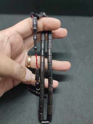 İskeçe Tesbih Ismai̇l Erol Usta Eseri̇ Ok Gi̇bi̇ Kesme Naturel Abanoz Ağacı