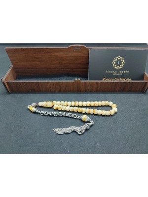 İskeçe Tesbih 475 Ayar Gümüş Püskül Litvanya Kaya Damla 4 Parmak (Küçük Boy) 6.15 Gr. Sertifikalı 9488