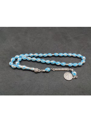 İskeçe Tesbih 47 Gram Düşük Ayar Gümüş Tesbih 6’lı Yarma Model Sertifikalı 9680