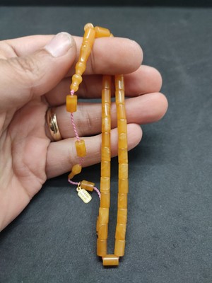 İskeçe Tesbih Serdal Akdeniz Usta Eseri Bilek Boy (Küçük Boy) Ok Gibi Bir Sıkma Kehribar Sertifikalı 9571