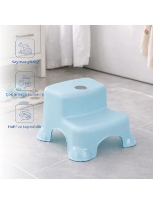 Babyjem Kaydırmaz Bebek Katlı Basamağı Soft Mavi