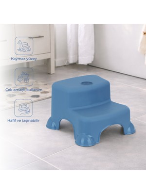 Babyjem Kaydırmaz Bebek Katlı Basamağı Indigo Mavi