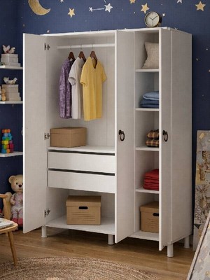 Umg Mobilya 3 Kapılı, 2 Çekmeceli Gardırop, Elbise Dolabı, Çocuk Odası Dolabı