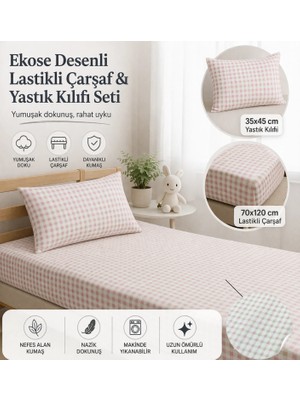 Ozz Baby  Anne Yanı ; Park Beşik %100 Pamuk Cotton , Lastikli  Çocuk , Bebek Çarşaf (70x120x16cm)1 Adet Fermuarlı Yastık Kılıfı (35x45)