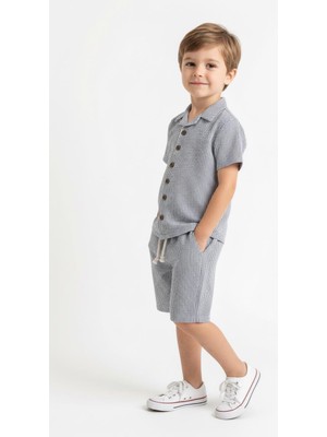 MiaBaby Bürümcük Gömlek Şort 2li Takım