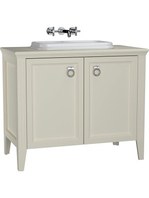 Vitra Valarte Lavabo Dolabı 100 cm Armatür Deliksiz Mat Fildişi 62173