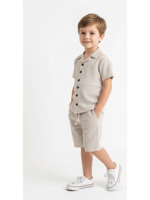 MiaBaby Bürümcük Gömlek Şort 2li Takım